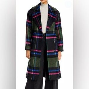 AQUA Plaid Duster Trench Coat